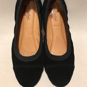 Black suede flats